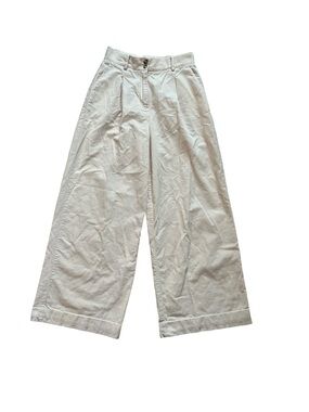 FRNCH  Paris Wide Leg High Waisted Cream Trousers Corduroy SZ M